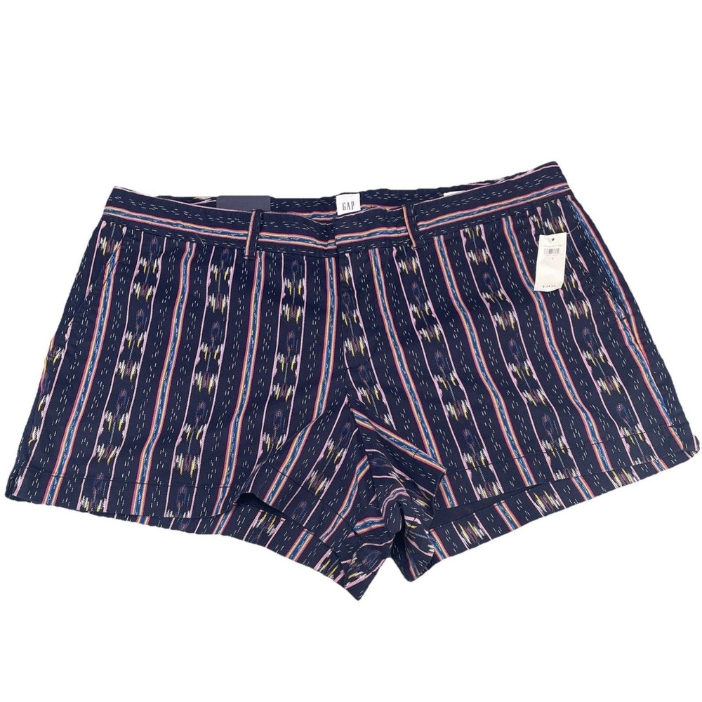 NWT Gap City Shorts Stretch Mid Rise 3" Seam Women's Size 18 Aztec Geometric